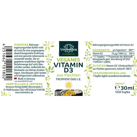 Veganes Vitamin D3 aus Flechten Unimedica