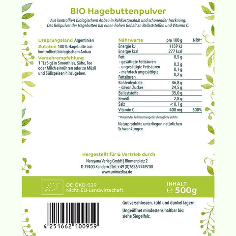 Bio Hagebuttenpulver Unimedica